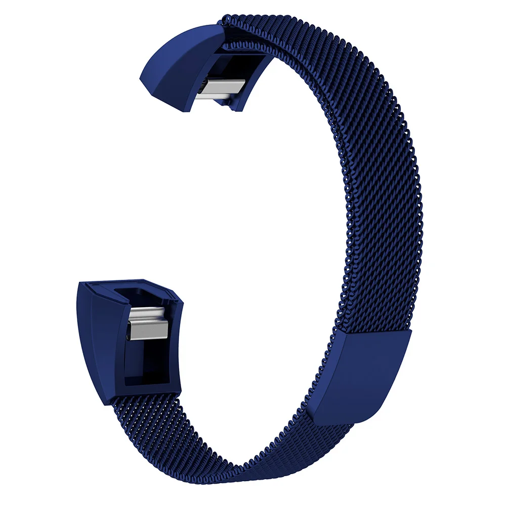 blue Замена нержавеющей стали ремешок для часов Магнитный Миланский Для Fitbit Alta/Alta HR/Ace - Цвет: blue