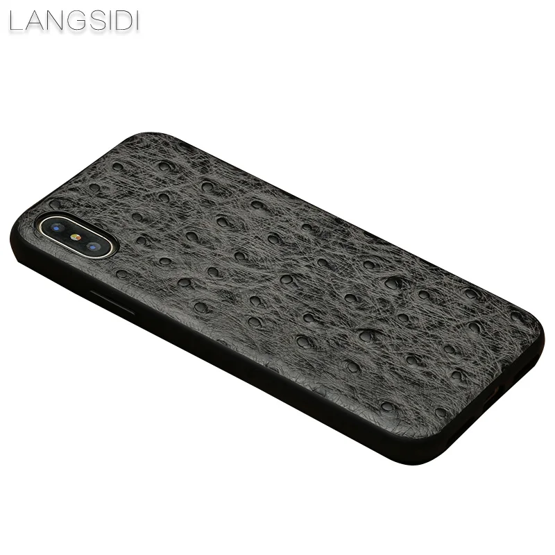 wangcangli brand phone case ostrich grain full-wrapped For iphone 5s full handmade custom processing |