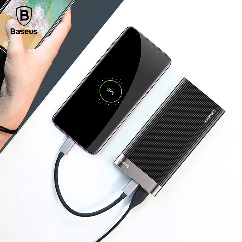 Baseus 20000 мАч Тип C PD быстрое зарядное устройство + QC3.0 Внешний аккумулятор для iPhone X