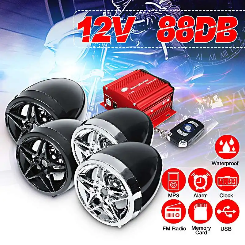 Универсальная bluetooth Звуковая система для мотоцикла стереодинамики fm радио MP3