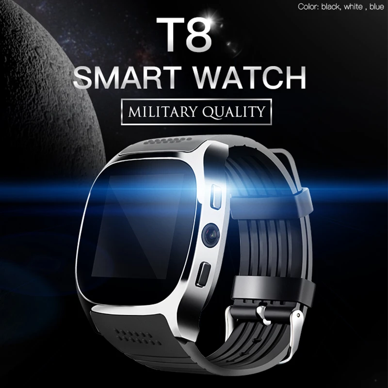 Мужские Смарт часы T8 с поддержкой Sim карты TF Bluetooth наушники камера наручные для IOS