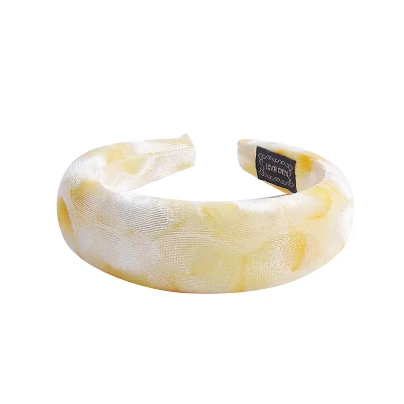 6603 light yellow Fioday, новинка, с принтом, толстые бархатные повязки для женщин, модные головные уборы, широкие пластиковые ободки для волос, ободки - Цвет: 6603 light yellow