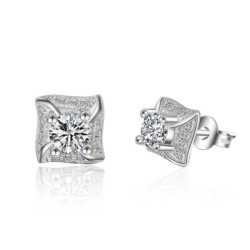 Женские серьги-гвоздики из серебра 925 пробы | Украшения и аксессуары