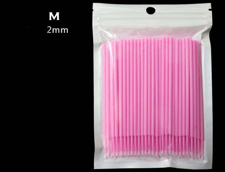 Pink M 100 шт./пакет одноразовая микрощетка ресницы человека Расширение Удаление ресниц тампон микро щетка для наращивания ресниц Инструменты - Цвет: Pink M