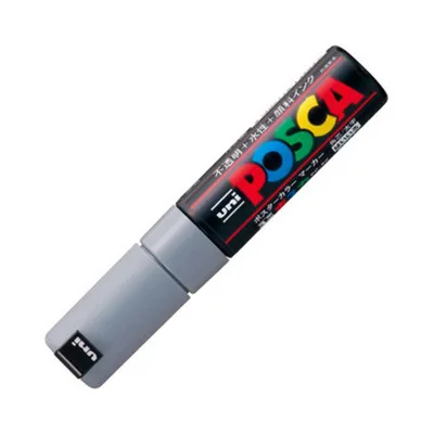 Светло-серый 1 шт. Uni Posca Краска Маркер-широкий Tip-8mm PC-8K 15 цветов для рисования краски - Цвет: Светло-серый