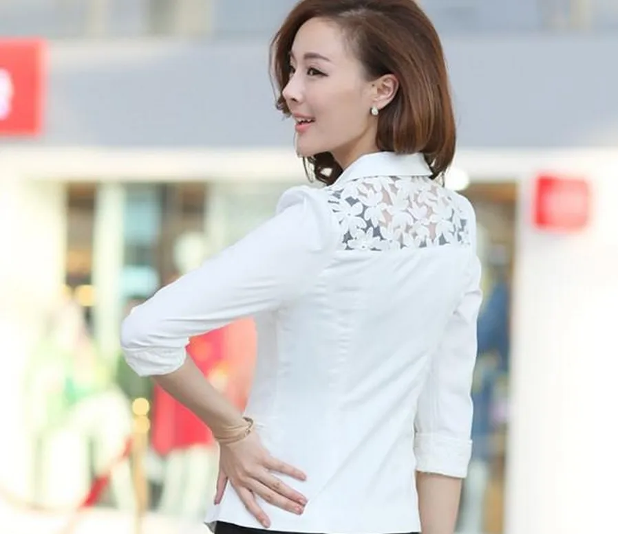 

suit female 2020 spring and summer new Slim lace stitching women suit jacket career plus size