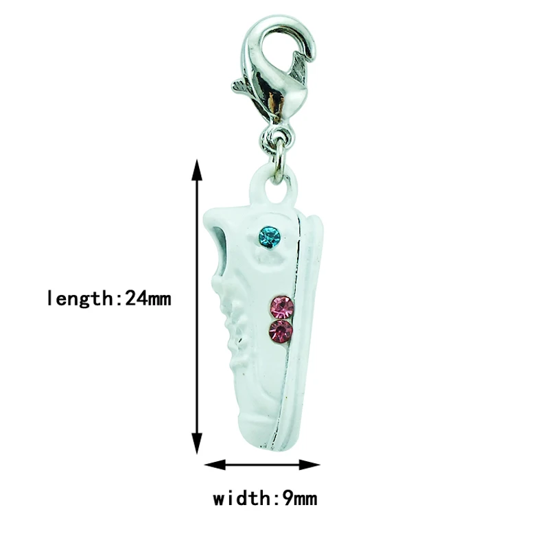 JINGLANG оптовая продажа стразы Белая обувь подвеска застежка Лобстер подвески для