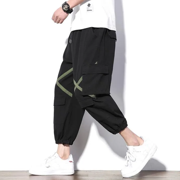 

Hot High Street Fashion Hip Hop Punk large size Sweatpants Jogger Pants Men Loose harem pants Mens Casual Nine pants M-5XL