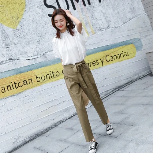 Короткая Весенняя Новинка Модный комплект из 2 предметов повседневные шифоновые