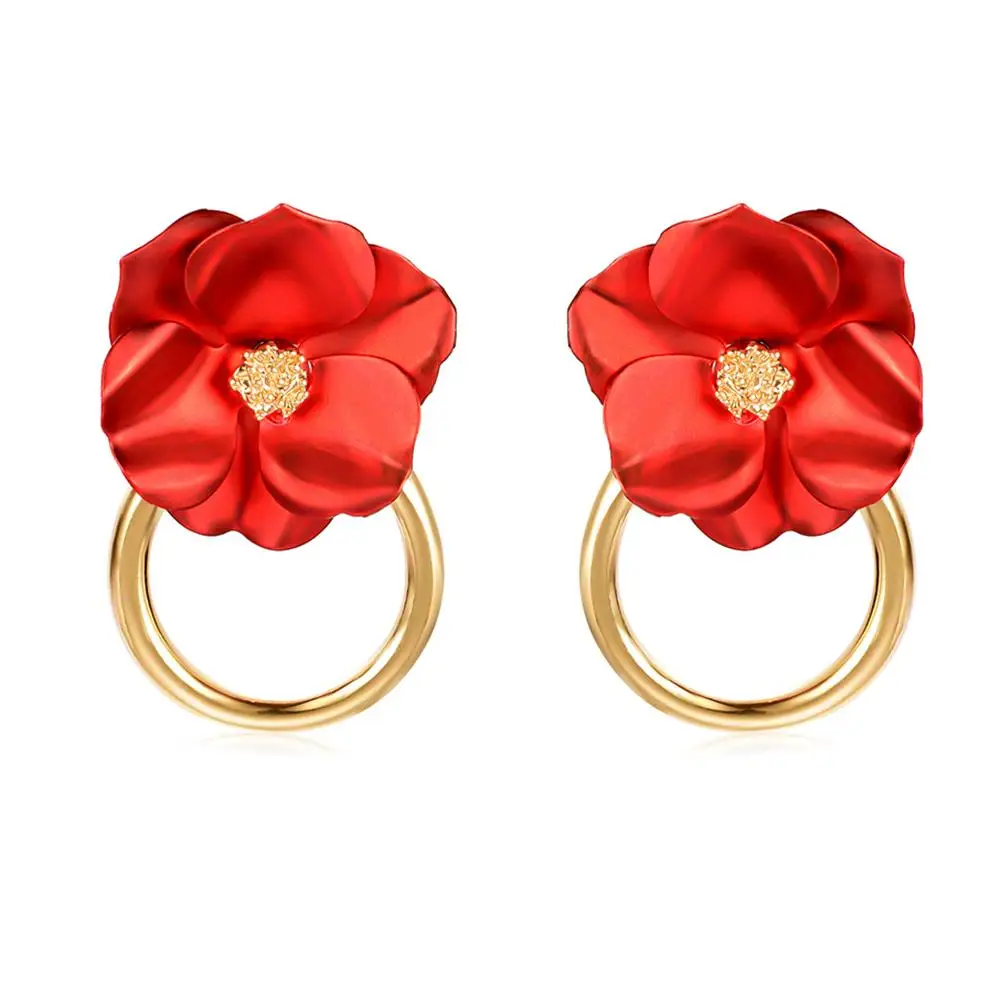 Новые серьги для женщин модные красные элегантные из розового сплава вечерние