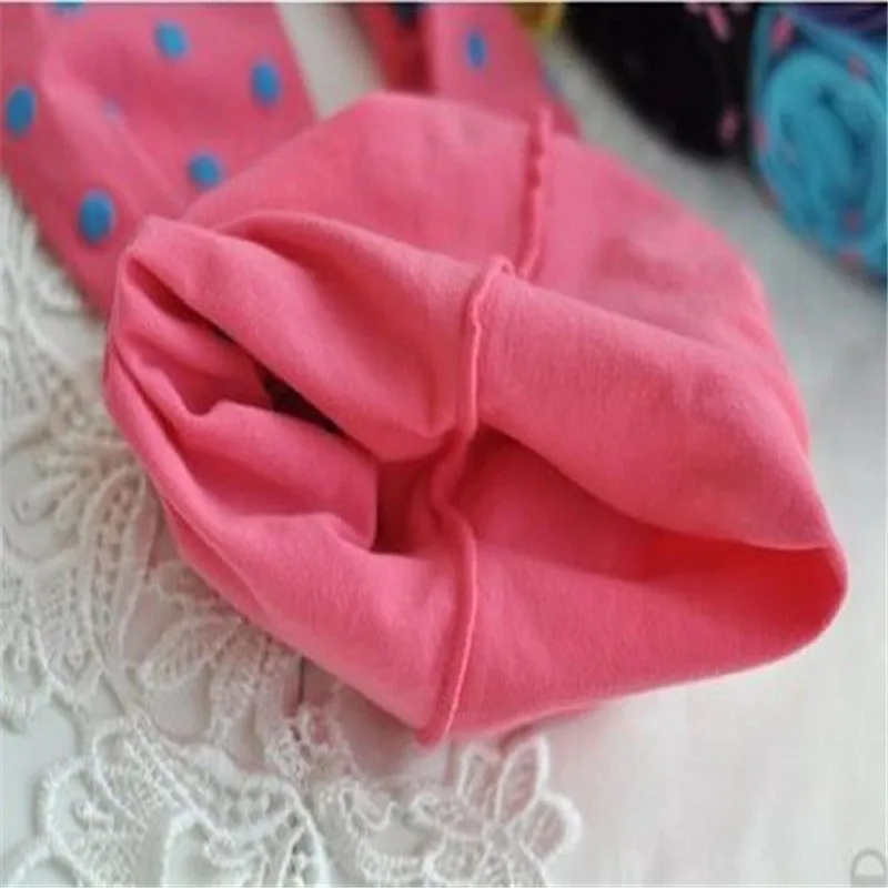 Детские колготки для девочек 1 пара 5 цветов бархатистые тонкие с узором в горошек