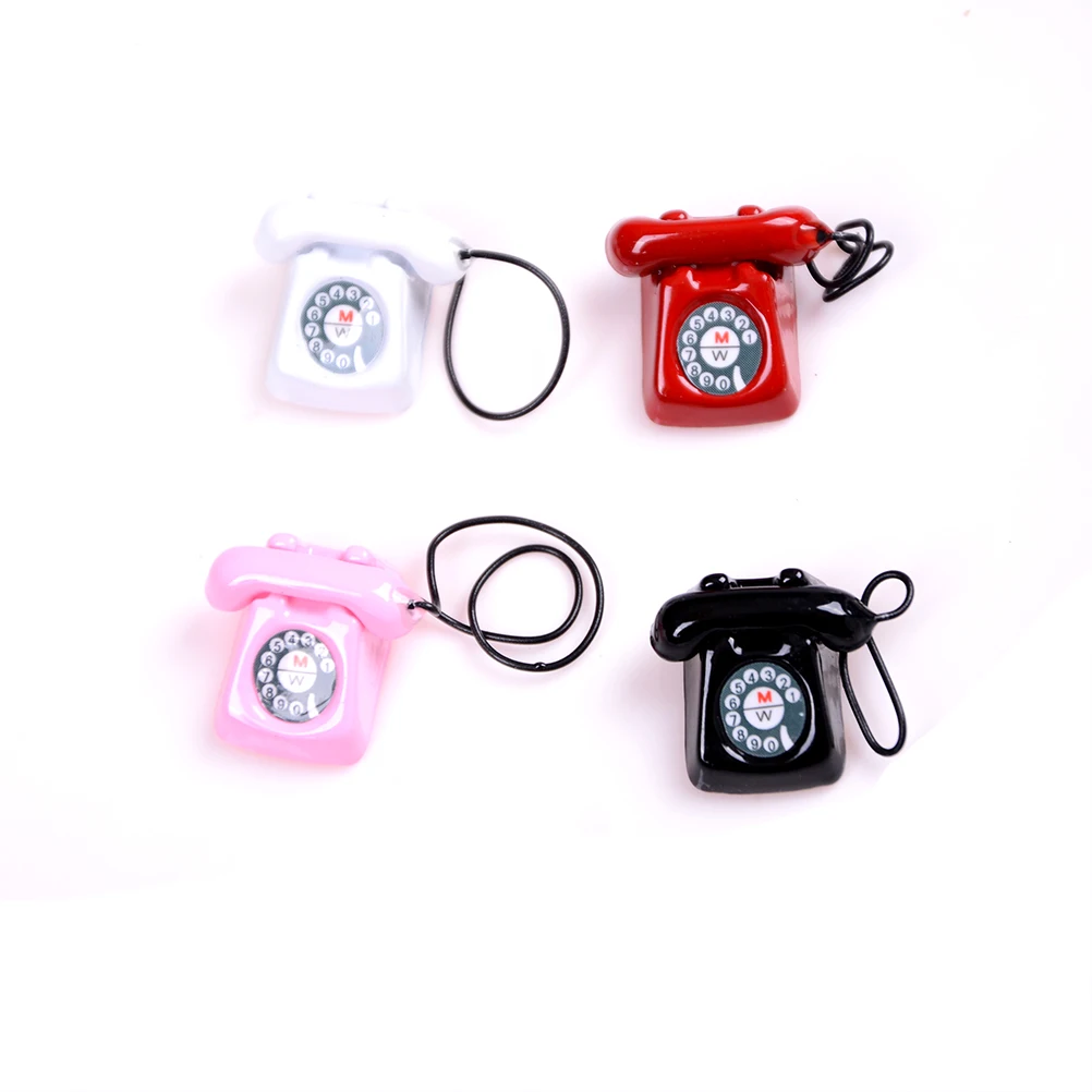 

Creative gift Dollhouse Miniature Metal Phone Telephone Classic Toys Pretend Play Doll House Furniture Toys Decoration Gift Kid