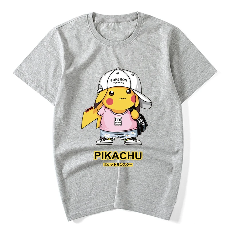Японская уличная одежда Pikachu футболки с коротким рукавом в городском стиле