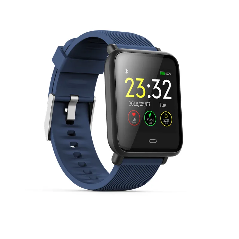 Смарт-часы GOLDENSPIKE Q9, измеритель артериального давления, монитор сердечного ритма, IP67, водонепроницаемые спортивные фитнес-часы Trakcer для мужчин и женщин, умные часы - Цвет: blue