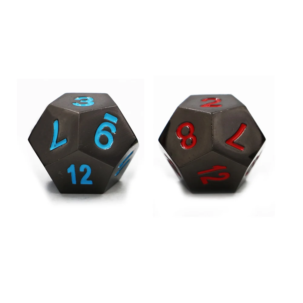 1 шт. D12 многогранные RPG кубики 12 сторонние аксессуары металлические DND черного