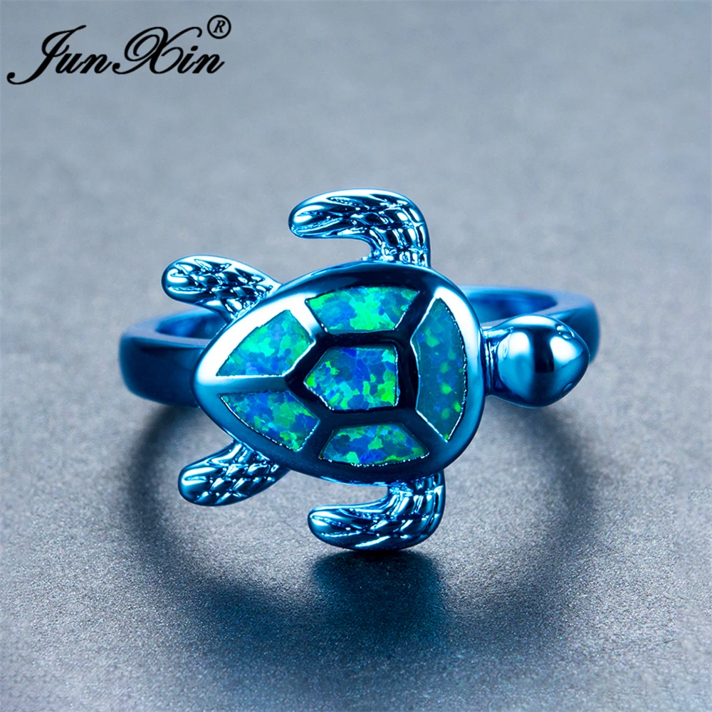 Женское кольцо JUNXIN модное винтажное Золотое с огненным опалом высокое качество|wedding rings for women|wedding ringsblue fire opal