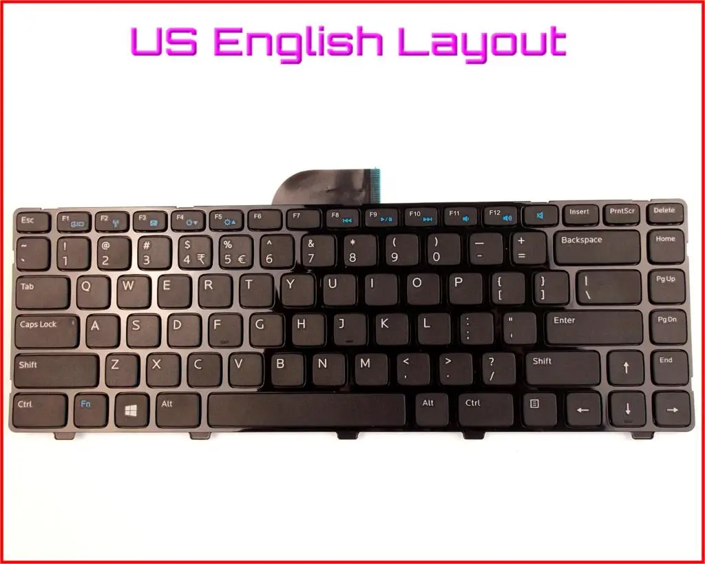 Клавиатура новая Английская версия для ноутбука Dell Inspiron 14 3421 14R 5421 3437 5437 15Z 5523 без