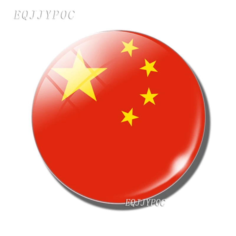 China Flag Refrigerator Magnets Hong Kong, Macao, China Flag 30mm Glass Fridge Magnet Souvenir Gift Magnetic Sticker Home Decoration - Цвет: China