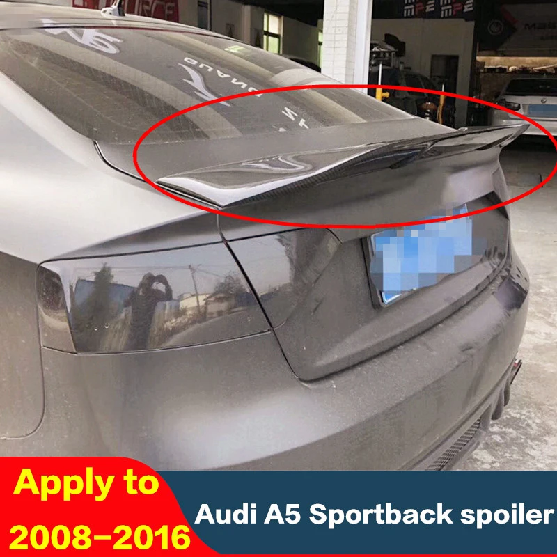 R стиль спойлер из углеволокна A5/S5 2008- для Audi A5 S5 Sportback Высокое качество Черный заднее крыло багажника задний спойлер СЕДАН