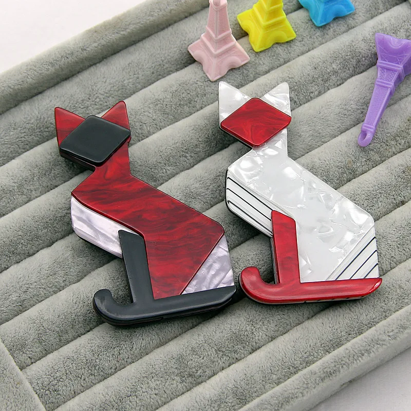 Женская акриловая брошь FishSheep большая в форме кошки аксессуар для подарка 2018|brooches