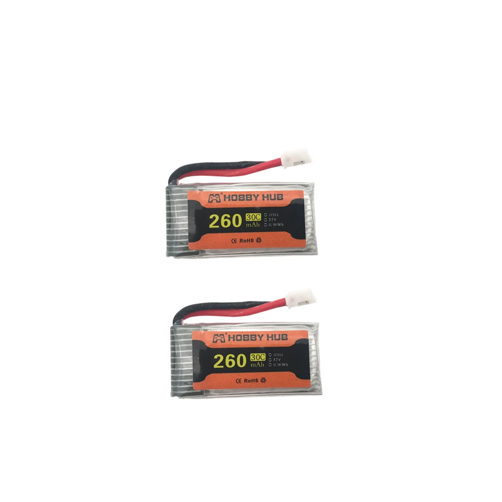 Батарея для H36 батарея 3,7 V 260mAh для Eachine E010 E011 E013 Furibee F36 NH010 H36 RC Квадрокоптер части Lipo батарея - Цвет: 2PCS