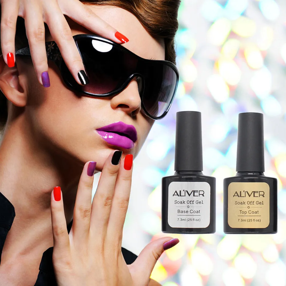Новый Beauty 2 шт верхнее покрытие + Базовое УФ Алмазный гель лак для ногтей праймер