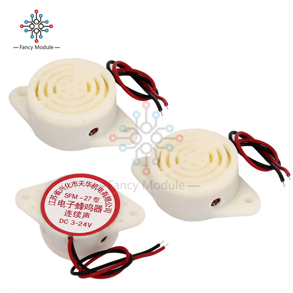 

SFM-27 DC 3-24V 90DB Intermittent Beep Alarm Electronic Buzzer Sounder
