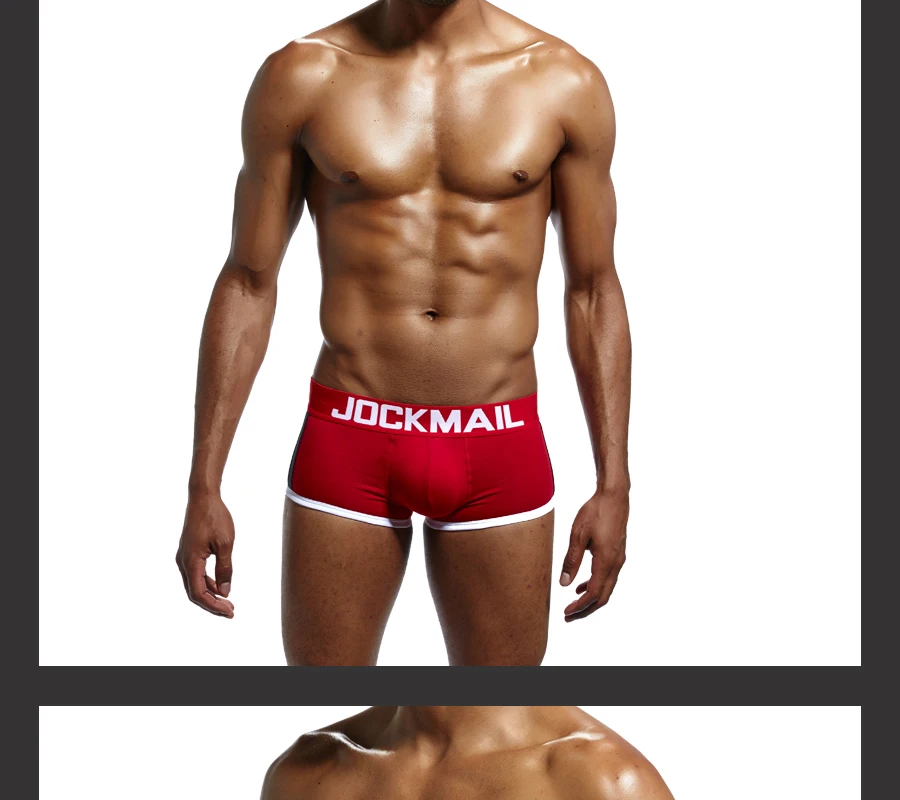 JOCKMAIL мягкое Мужское нижнее белье, боксеры, усиление выпуклости, пуш-ап чашечки, нижнее белье, мужские шорты, трусы для увеличения размера, мужские трусы