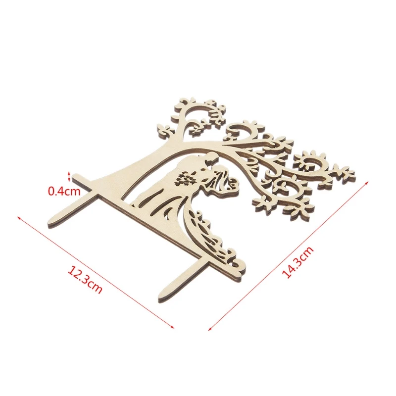 Personalised Rustic Wooden Wedding Cake Topper Mr &amp Mrs Silhouette Tree Decor | Дом и сад