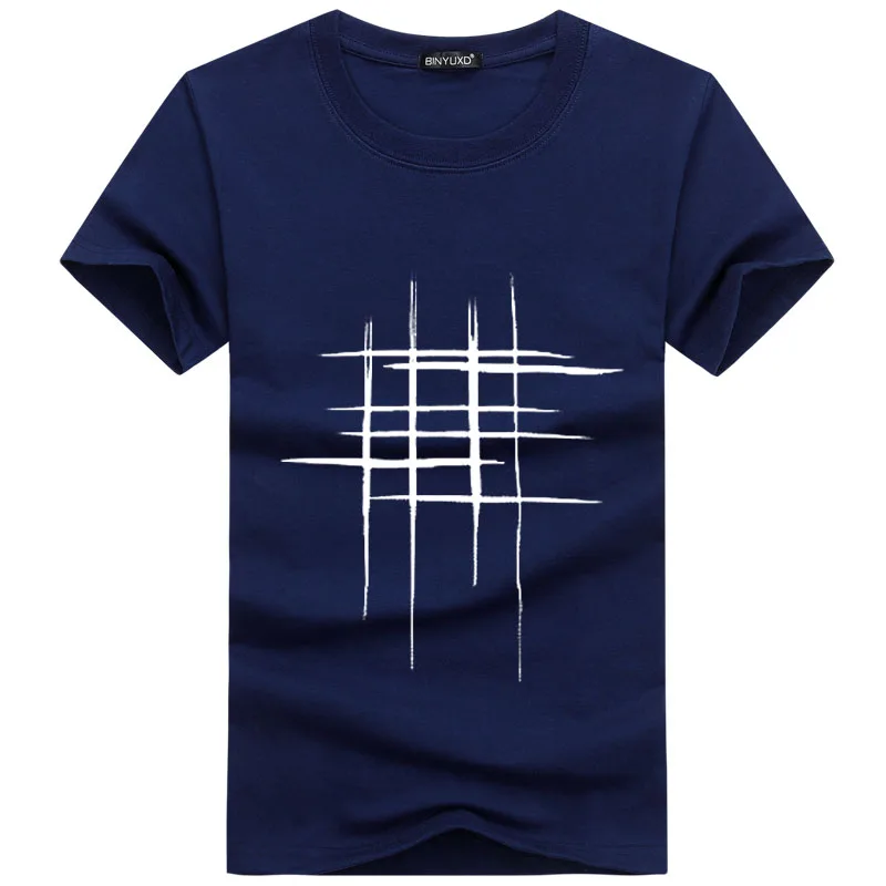 Футболка BINYUXD мужская с креативным дизайном хлопковая тенниска перекрестным