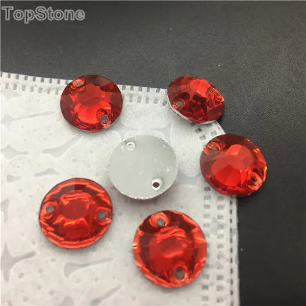 12mm Xilion 100pcs TopStone Lt Siam красный цвет смешанных размеров формы смолы пришить горный хрусталь Flatback акриловые камни страз стразы и камни для платье - Цвет: 12mm Xilion 100pcs