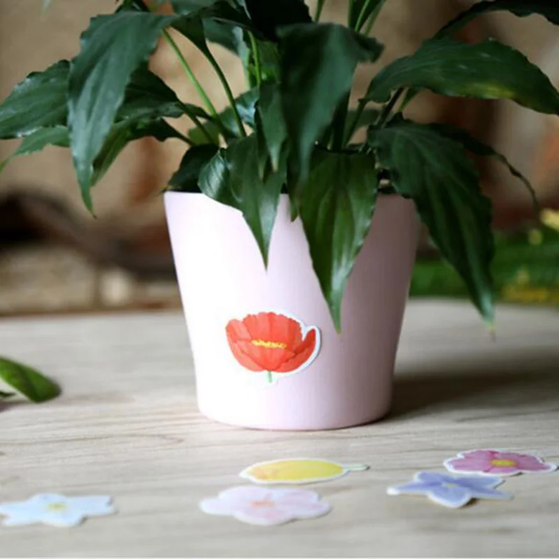 Creative Flower Adhesive Paper Stickers Kawaii Colorful Decorative Scrapbooking Note Diary Planner Student Stationery | Канцтовары для