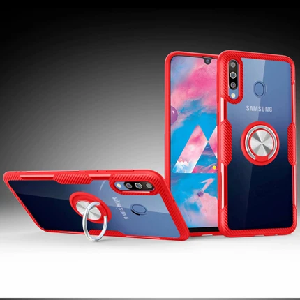 Красный Для samsung Galaxy A70 чехол прозрачный PC+ углеродное волокно полное защитное кольцо для samsung A10 A20 A30 A40 A50 A40s A60 чехол - Цвет: Красный