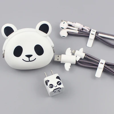 Милый мультяшный usb-кабель протектор для наушников с кабельным Стикеры для намотки спиральный usb-шнур с зарядным устройством для iPhone 6 6s 7 8 Plus X XR - Цвет: 16