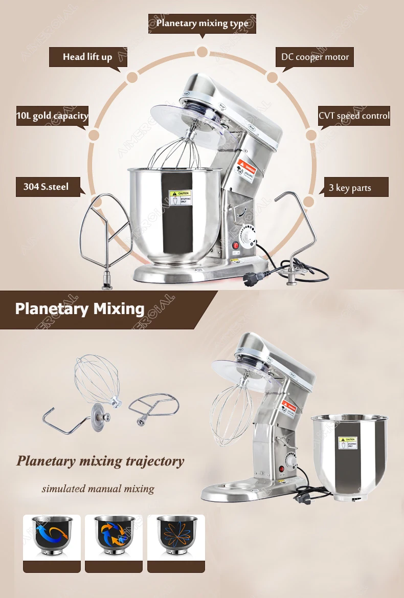 SL-B7/10 кухонный миксер Электрический Plantary миксер из нержавеющей стали 7 литров 10 литров с крюком для теста