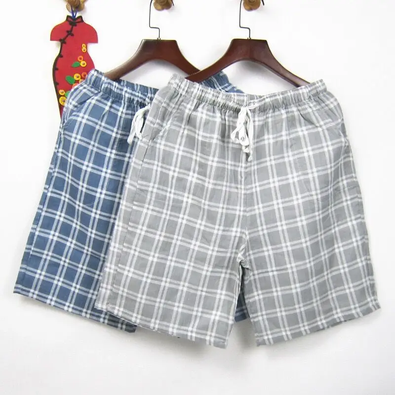 Various Summer Plaid Short Sleep Bottoms Women Men Sleepwear Pants Soft Home Shorts Couple Casual Pajamas Pants Beach Trousers