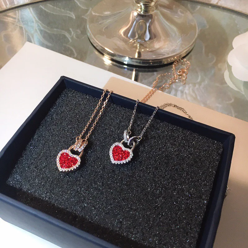 Quality Women Statement Necklace Hot Selling Double Sided Zircon Heart Pendant 925 Sterling Silver Link | Украшения и аксессуары