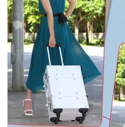 only luggage CARRYLOVE 2" 24" 2" дюймов с узором «крокодиловая кожа», винтажный чемодан на колесиках, кожаная сумка для женщин - Цвет: only luggage