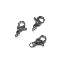 100pcslot 316l stainless steel black lobster clasps new accessories for necklacebracelet making