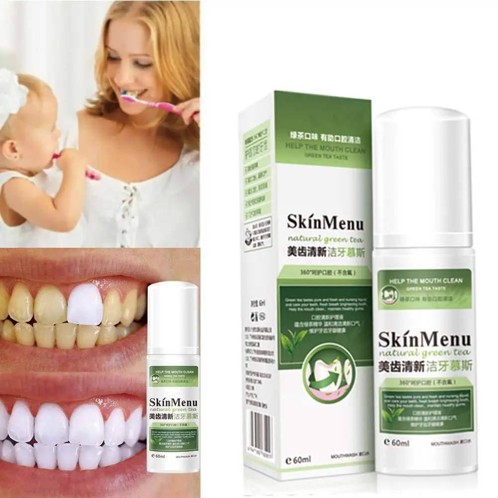 60 мл мусс для чистки зубов зубная паста отбеливание Освежающий уход за полостью