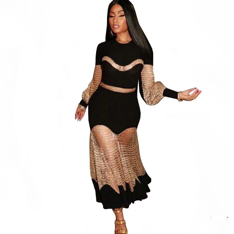 Nicki Minaj пикантные Клубные вечернее длинное платье женщин выдалбливают Лоскутная