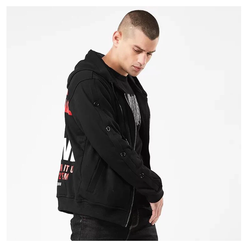 2018 сезон: весна–лето мужские куртки и пальто тонкий Slim Fit Куртки-бомберы черный