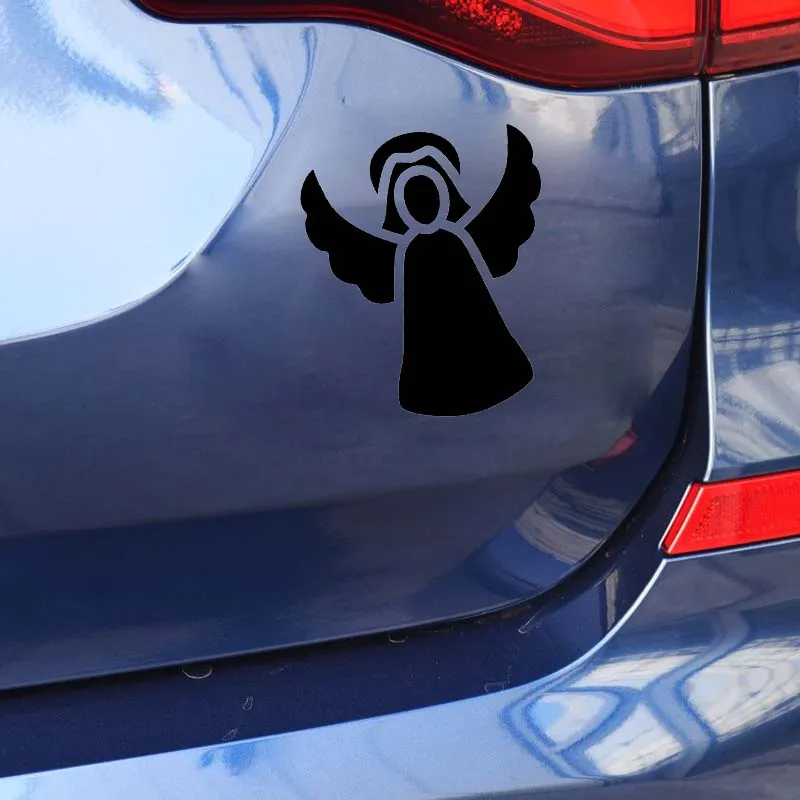 

YJZT 10.9*13CM Simple Abstract Angel Decal Silhoutte Cool Design Car Sticker Black/Silver Covering The Body C20-1423