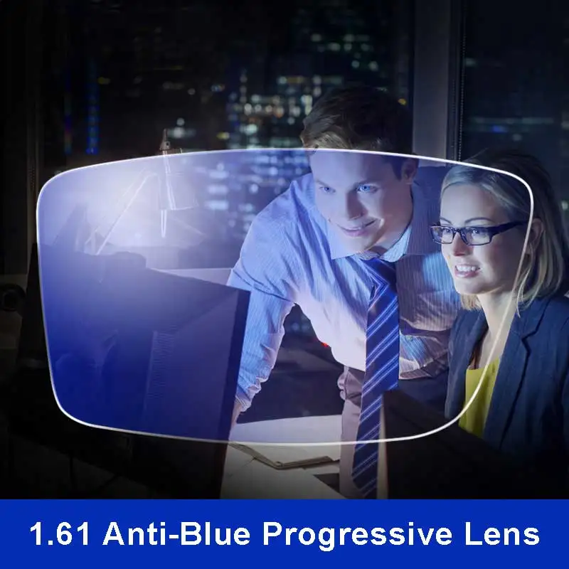 Anti-Blue Ray Lens 1.61 Free Form Progressive Prescription Optical Lens Glasses Beyond UV Lens For Eyes Protection