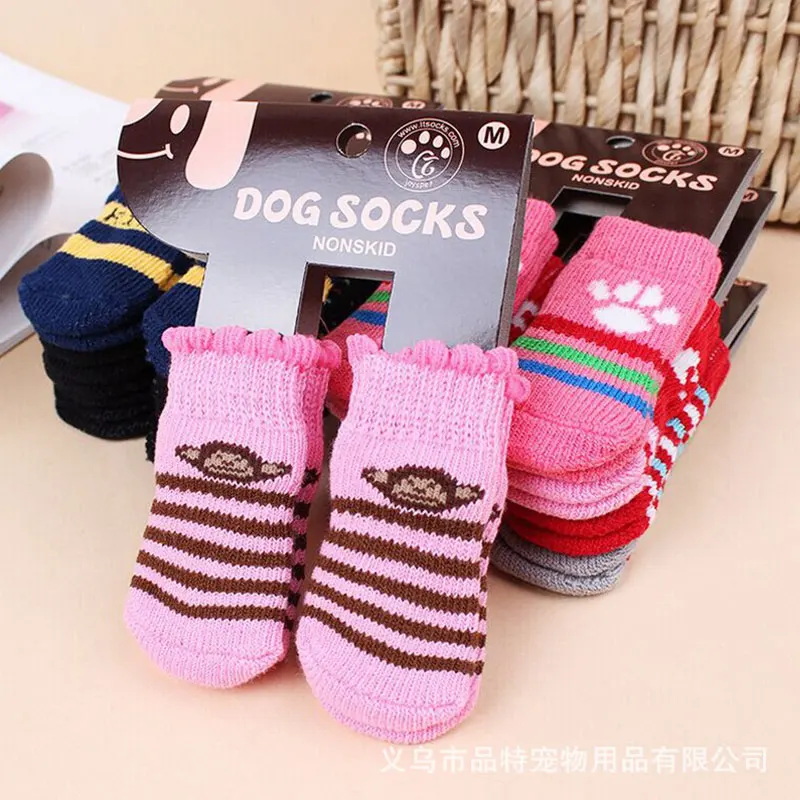 4 pcs/set Wholesale Pet Products Dog Supplies Socks Boots Shoes Indoor Anti-slip More Colors Mixture | Дом и сад