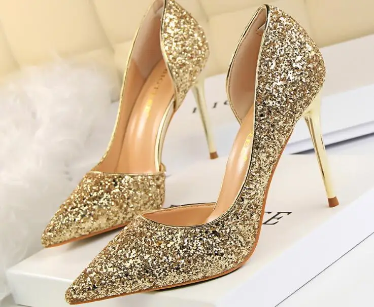 New summer autumn Pumps Extrem Sexy High Heels Women Shoes Thin Female Wedding Gold Sliver Ladies sandals | Обувь