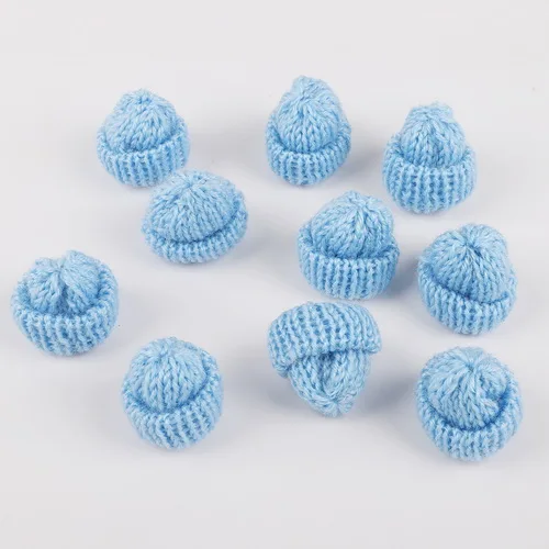 Sky Blue Многоцветный 10 шт./лот 3 см шерстяная шапка Рождественская елка колпачок украшение дома Одежда голова Веревка материал DIY изготовление обуви игрушки аксессуары - Цвет: Sky Blue