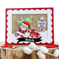 christmas santa moose transparent stamp clear stamps for diy scrapbooking paper cards making decorative crafts supplies 4x6 inch
