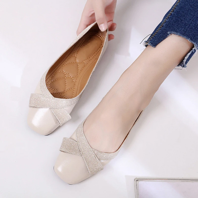 BEYARNE балетки женские туфли на плоской подошве Дамская обувь со стразами zapatillas mujer из искусственной кожи обувь без застежек на плоской подошве для WomenE074