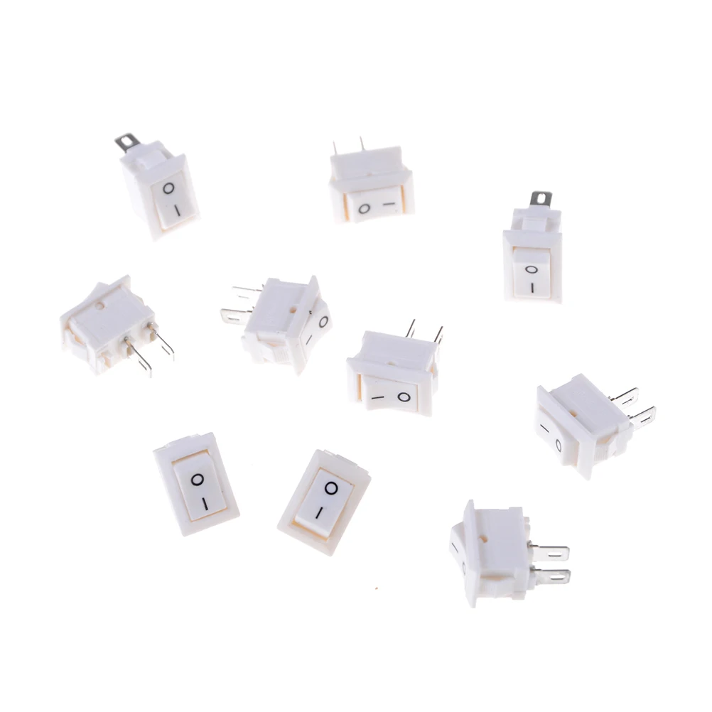 15x10 мм белый 2PIN SPST Кнопка ВКЛ/ВЫКЛ Лодка кулисный переключатель 3a/250 в